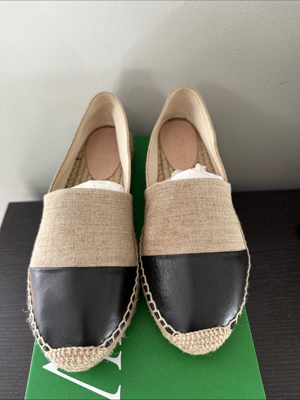 J. Crew Made-in-Spain Cap Toe Espadrilles in Linen NEW! - Picture 3 of 10